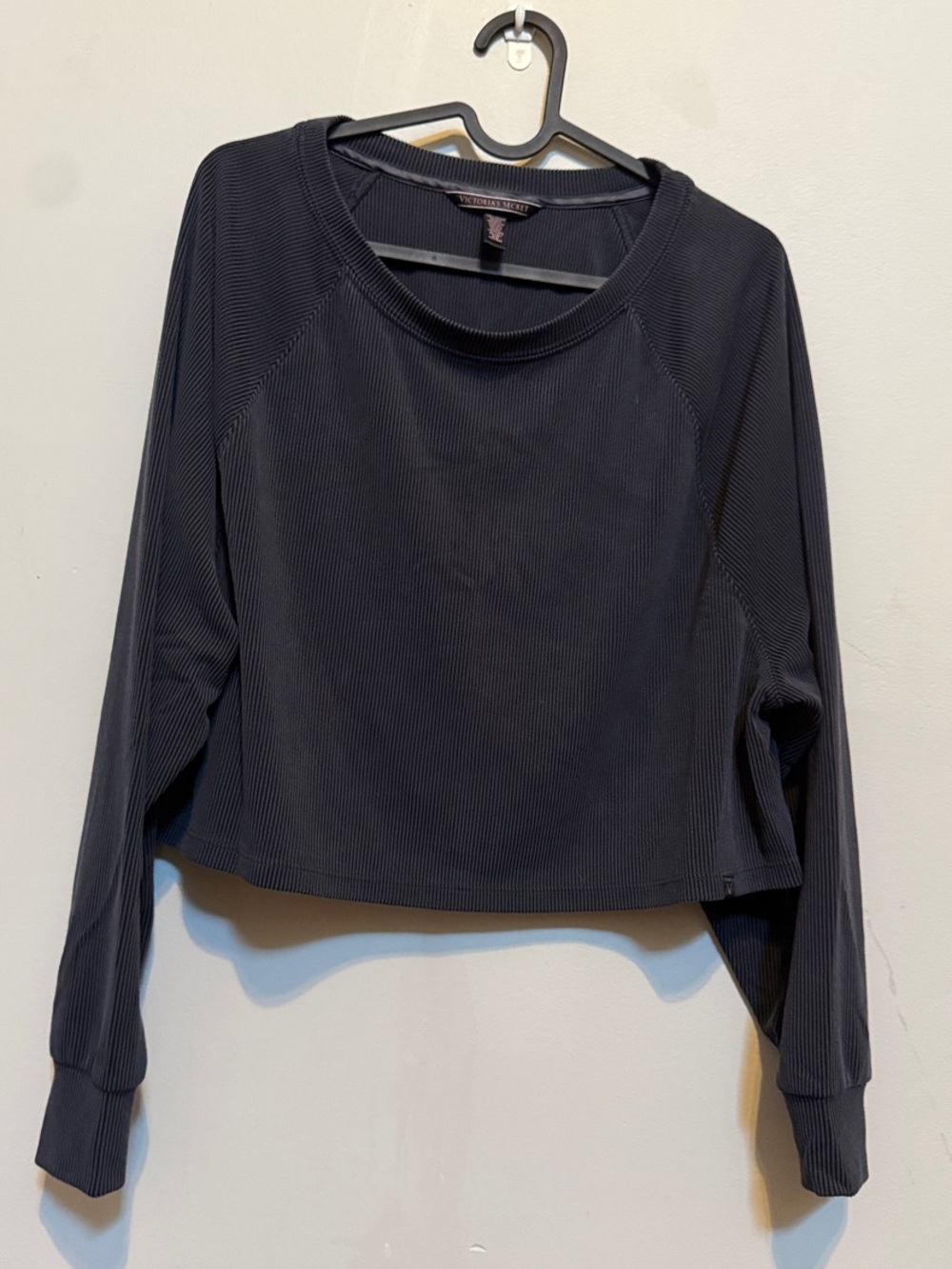 Victoria's Secret dark gray blue Ribbed Cropped long sleeve XS